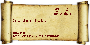 Stecher Lotti névjegykártya